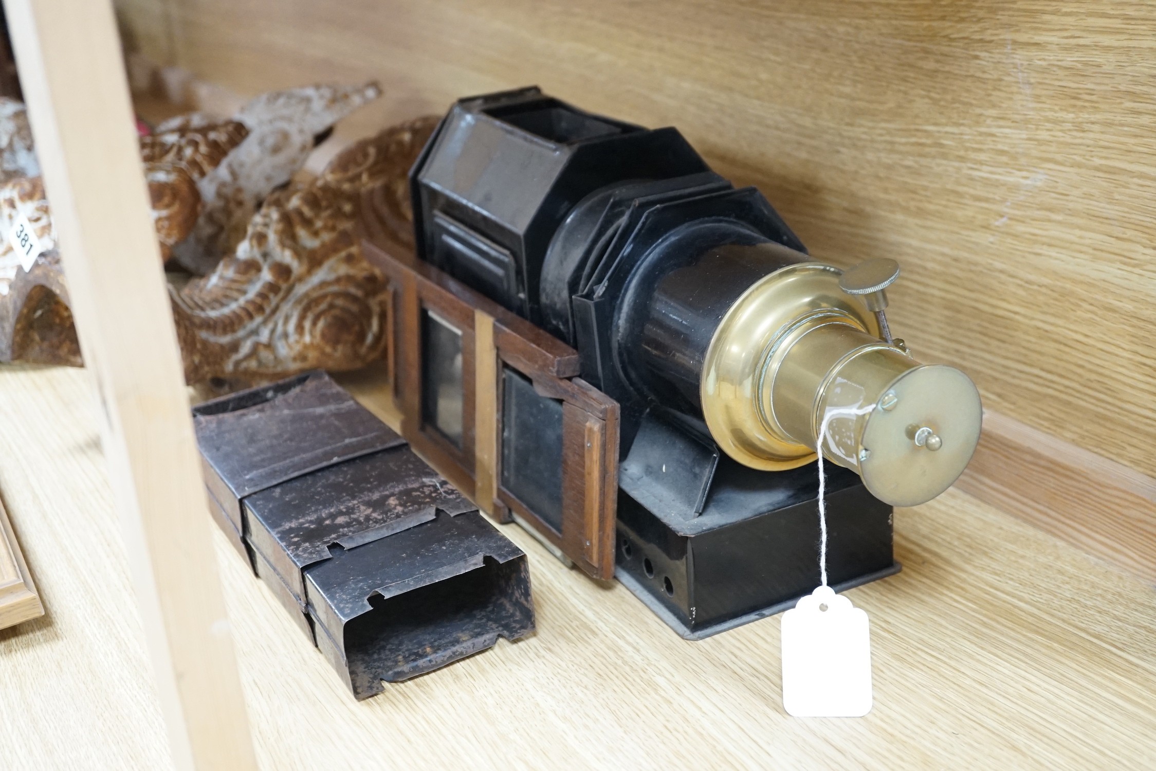 A Victorian magic lantern projector-44cms wide